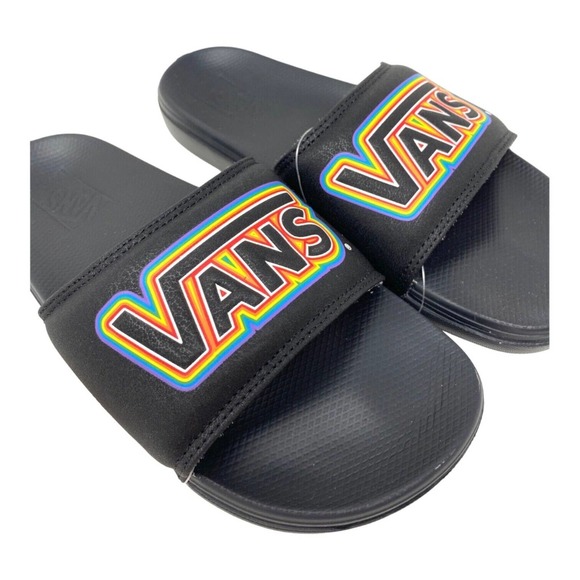 VANS La Costa Mens Size 11 Slide Pride Logo Black Synthetic Nubuck Sandals New - Picture 4 of 9